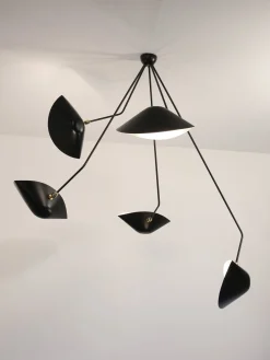 Ceiling Lamp with Five Angeled Arms