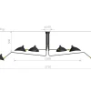 Ceiling Lamp with 6 Rotating Arms