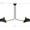 Ceiling Lamp with Two Fixed Arms