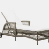 Daisy Exterior Sunbed - Antique Grey - White Cushion