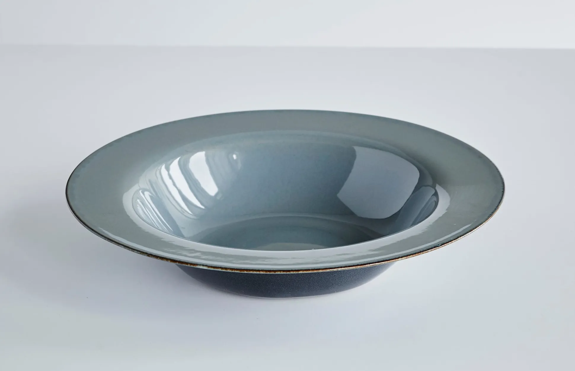 Degustation Large Round Blue Grey and Dark Blue