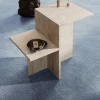 Distinct Side Table - Travertine