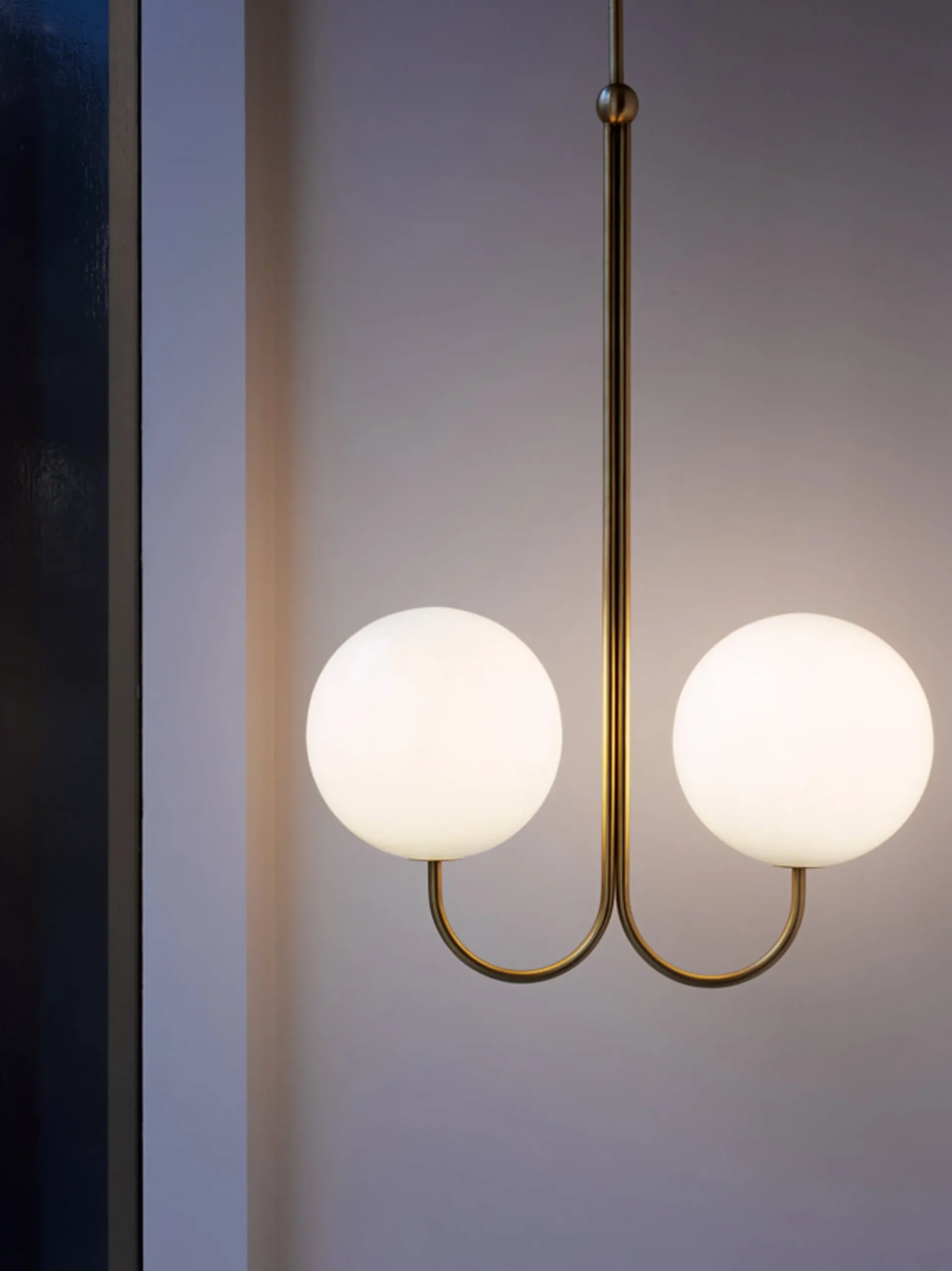 Double Angle Pendant - Satin Brass