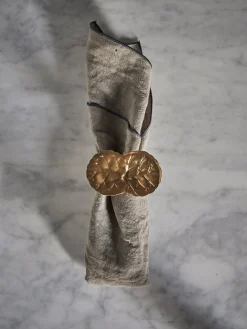 Flower Napkin Ring Dore Feuilles