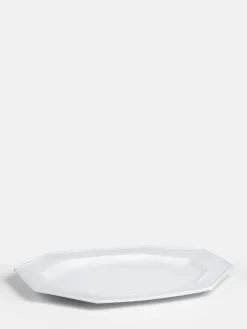John Derian White Oval Octagon Platter