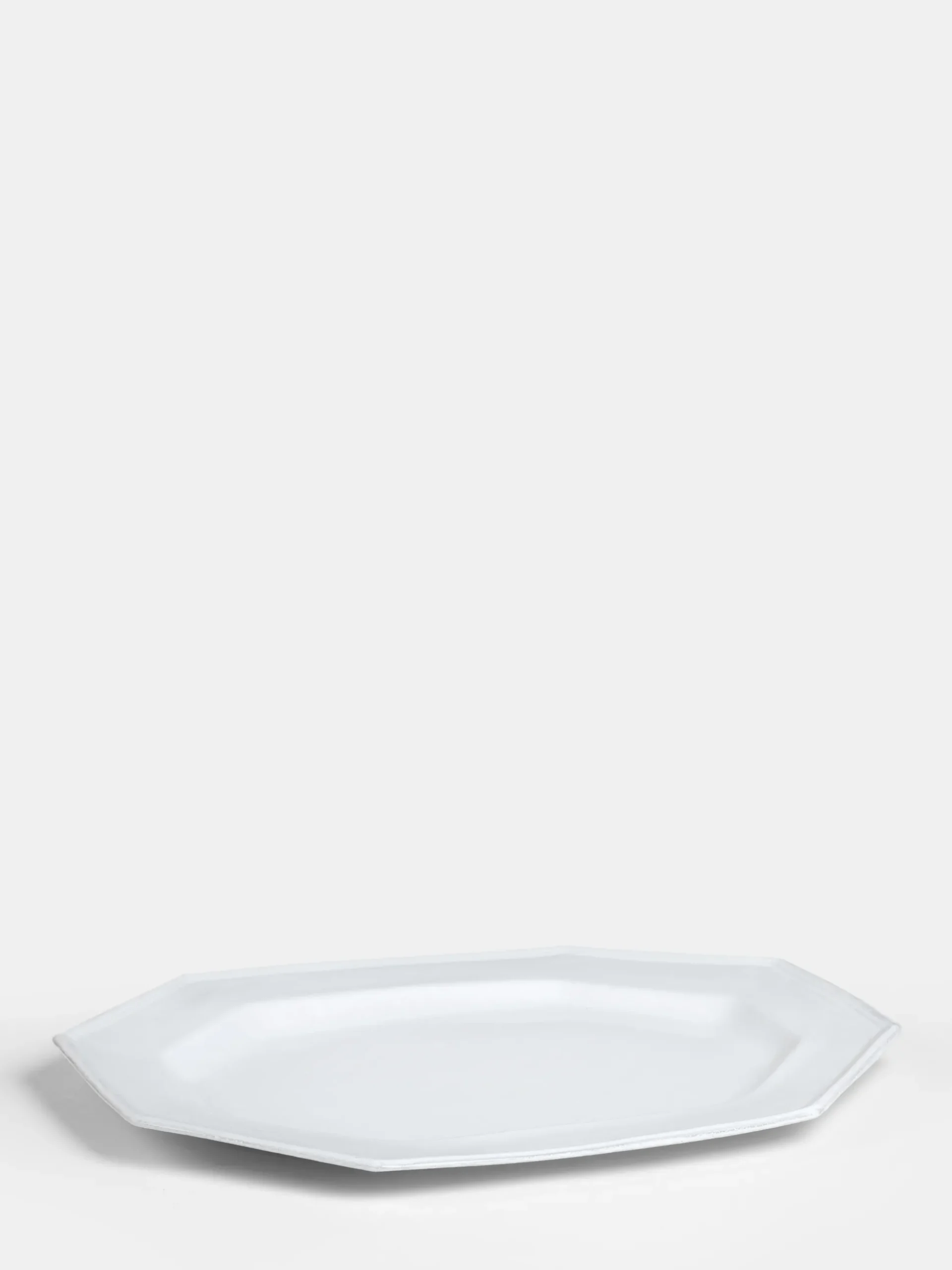 John Derian White Oval Octagon Platter