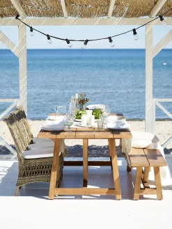 Marie Exterior Chair - Antique Grey - White Cushion