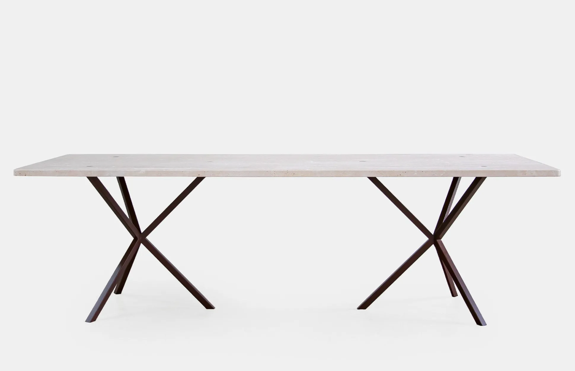 NEB Rectangular Dining Table - Travertin - Brown