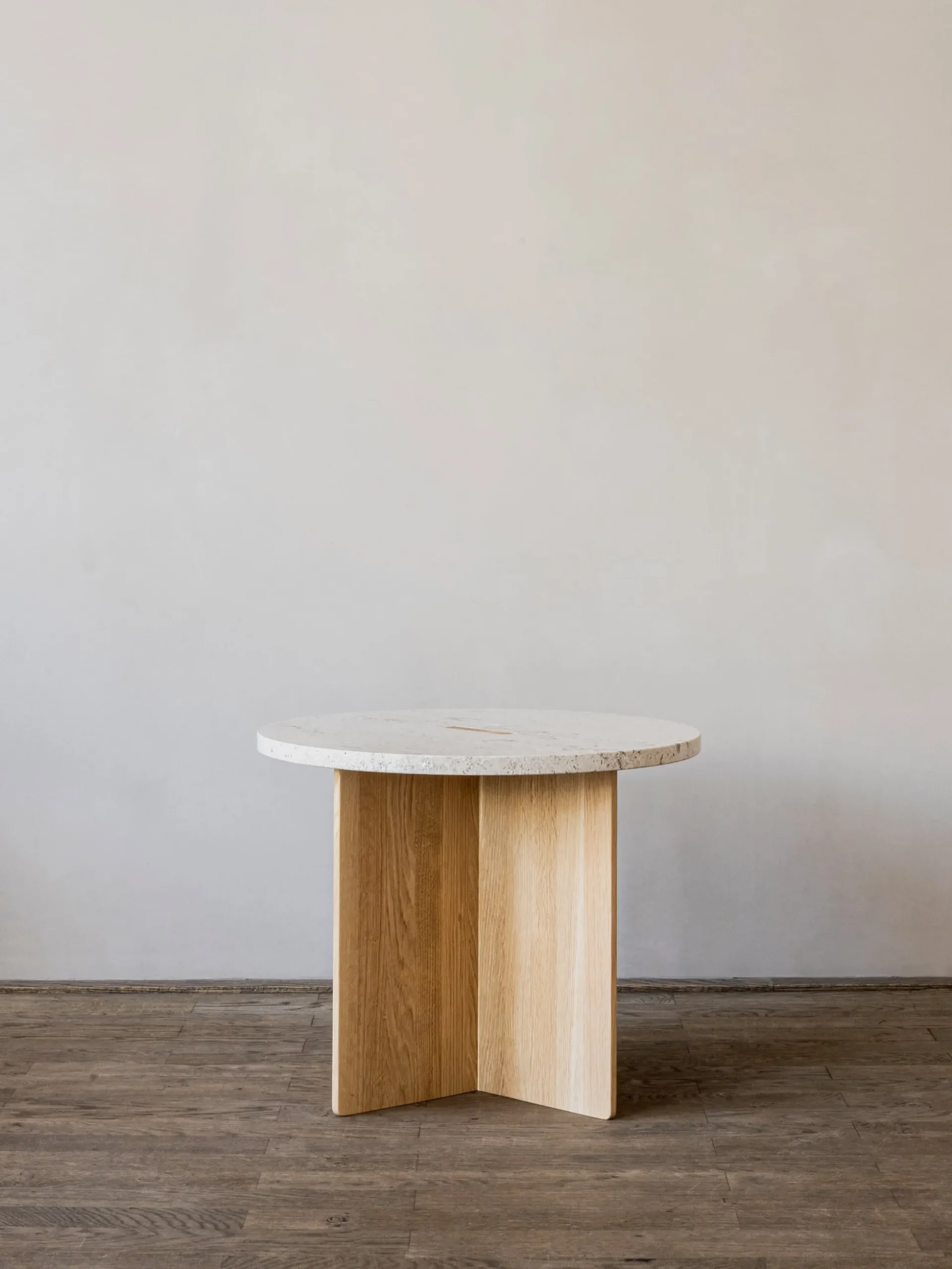 N-ST01 Side Table - Oak - Marble