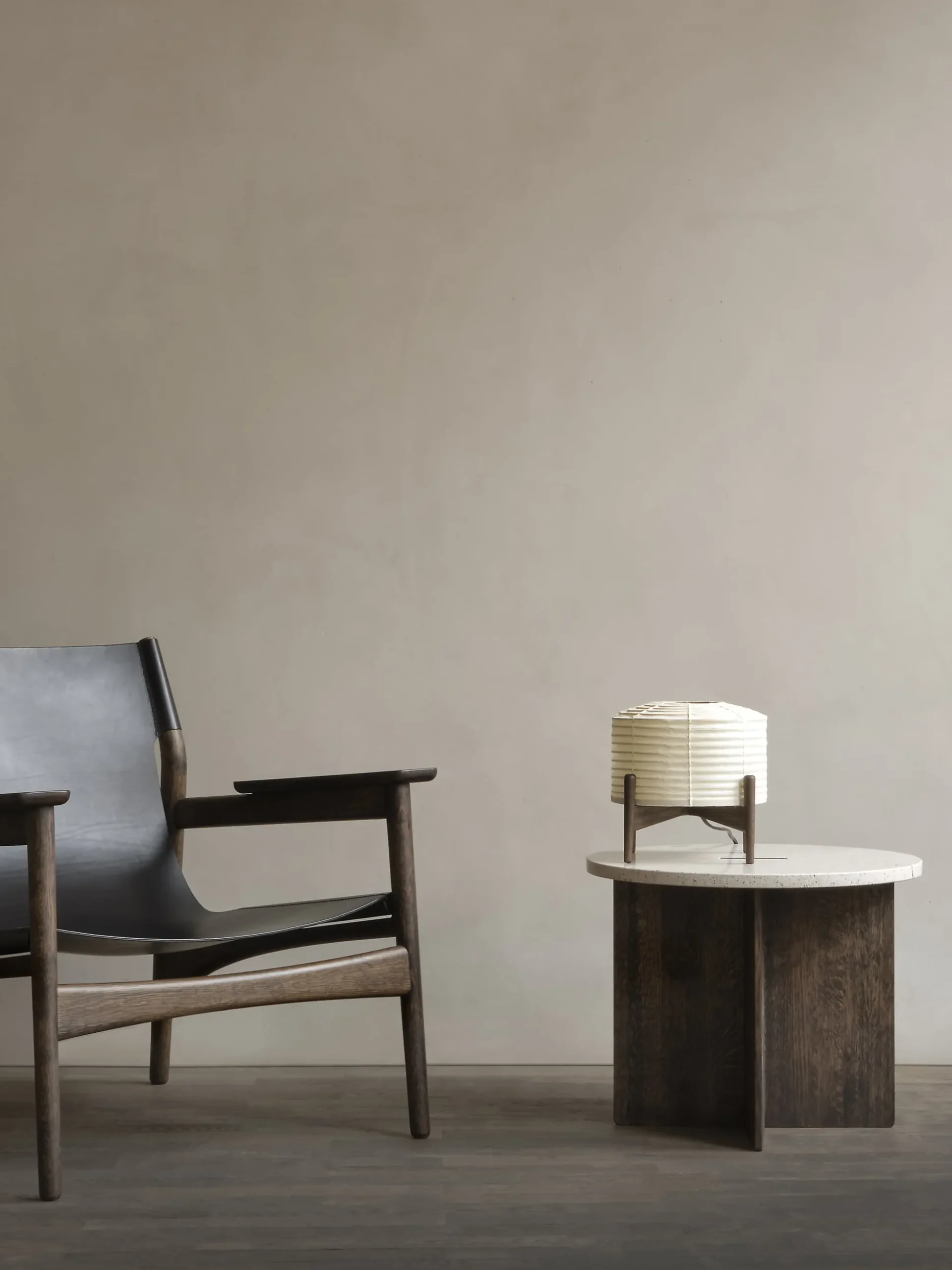 N-ST01 Side Table - Smoked Oak - Marble