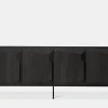 Oak Stairs Black Sideboard - 3 Doors