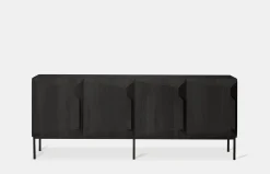 Oak Stairs Black Sideboard - 3 Doors
