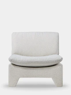 Retro lounge fauteuil - boucle cream