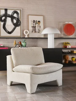 Retro lounge fauteuil - boucle cream