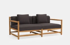 Saltholm Sofa - Teak - Grey Brown Cushions