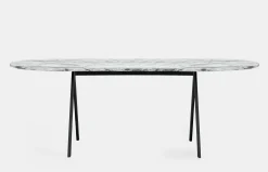 Saw Table White Marble