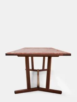 Shaker Dining Table - Oiled Walnut - Rosa Negrais Marble
