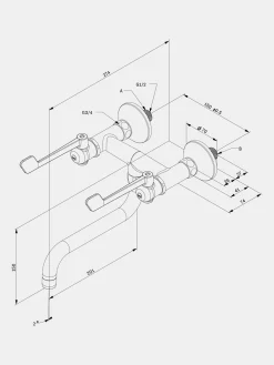 SP Elbow Wall Mounted Tap S200 - Brass