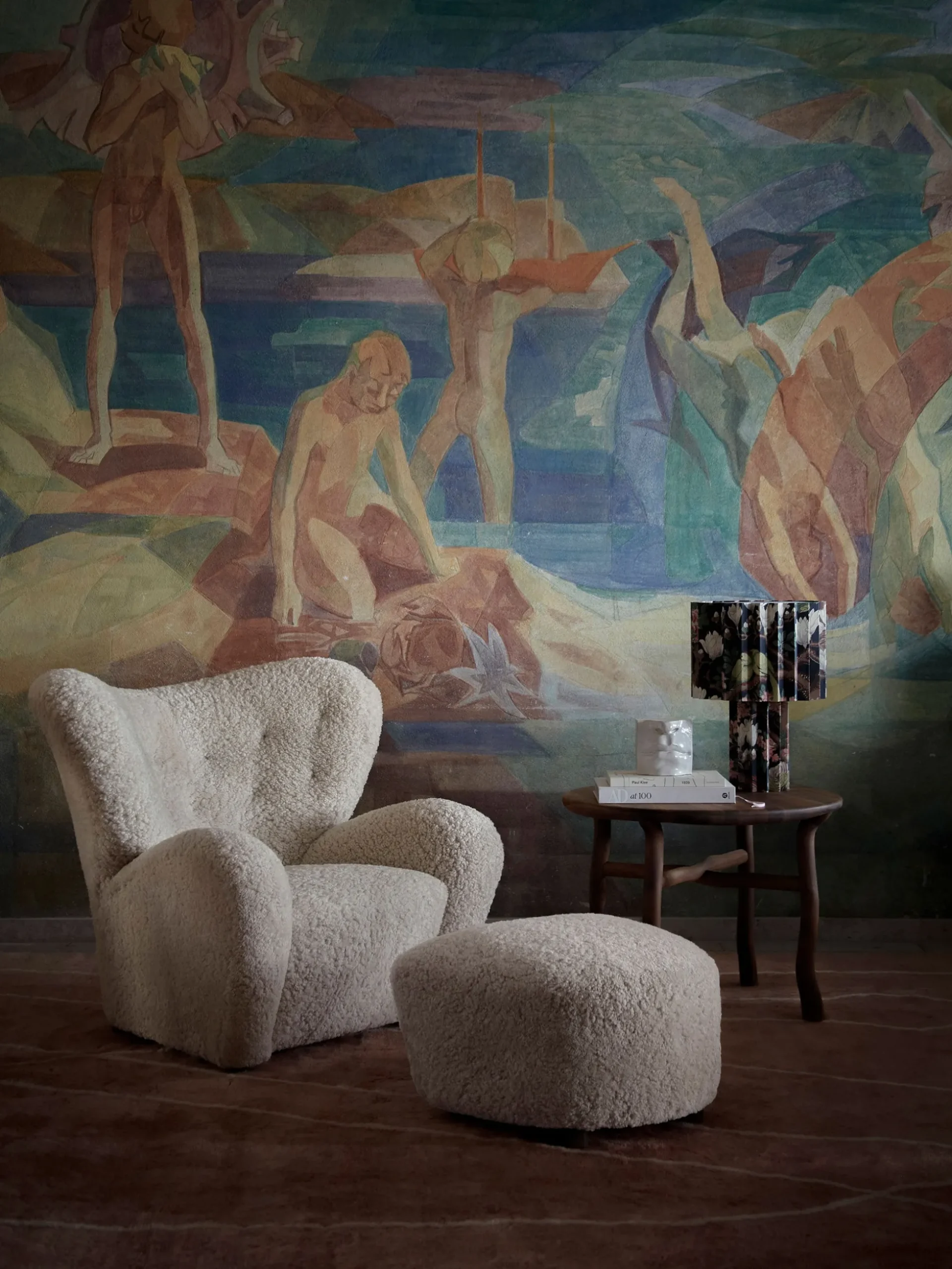 The Tired Man Footstool - Sheepskin