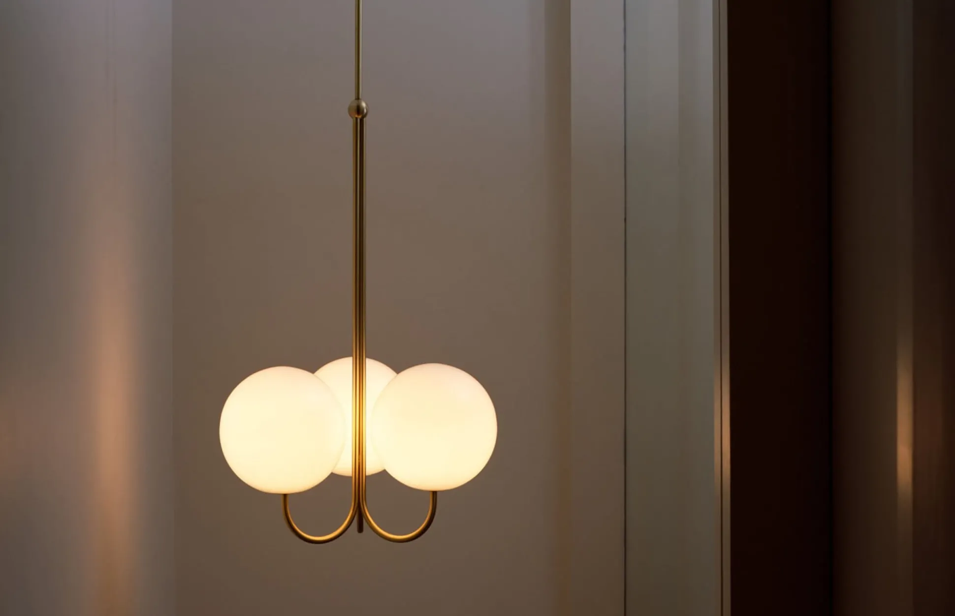 Triple Angle Ceiling Mounted - Satin Brass