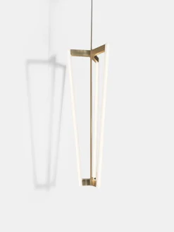Tube Chandelier Satin Brass