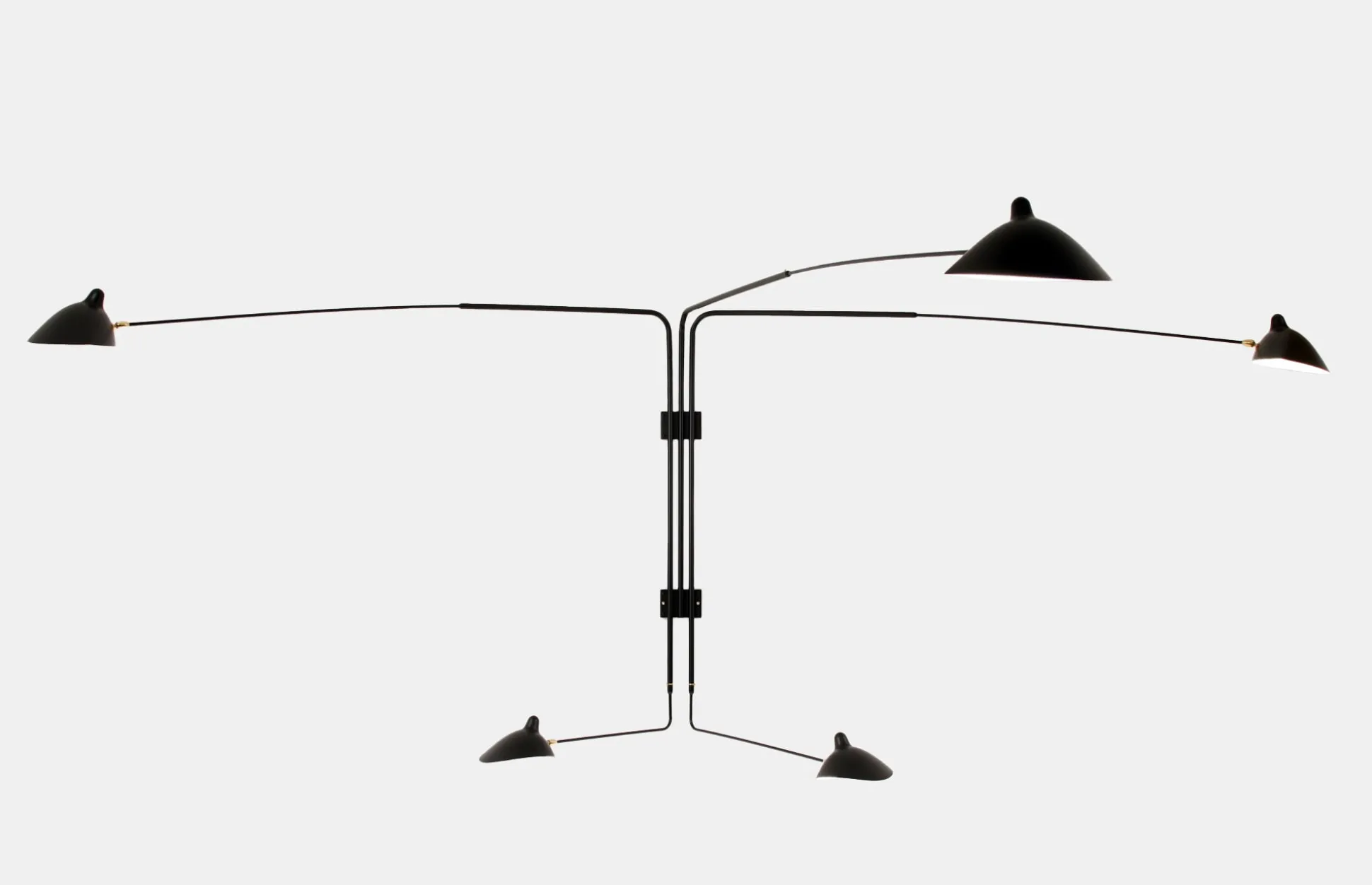 Wall Lamp with Five Rotating Straight Arms