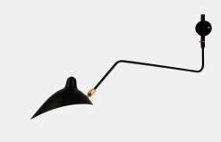 Wall Lamp with One Rotating Curved Arm